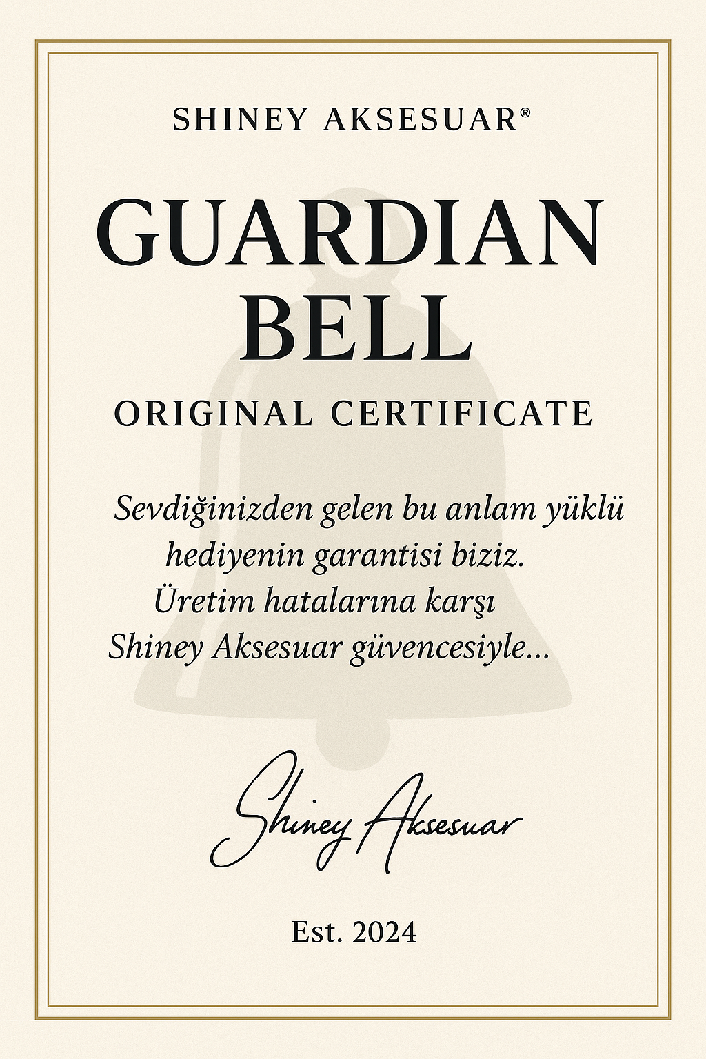 Çelik Anahtarlık Şans Çanı Guardian Bell – "Bana Güvenle Dön" Model Özel Tasarım Koruyucu Luck Bell