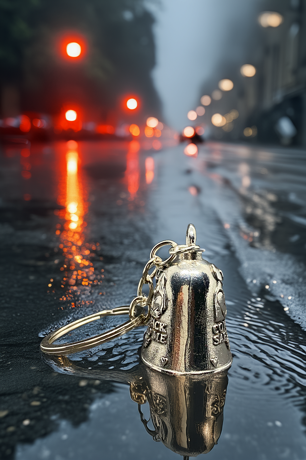 Çelik Anahtarlık Şans Çanı Guardian Bell – "Bana Güvenle Dön" Model Özel Tasarım Koruyucu Luck Bell