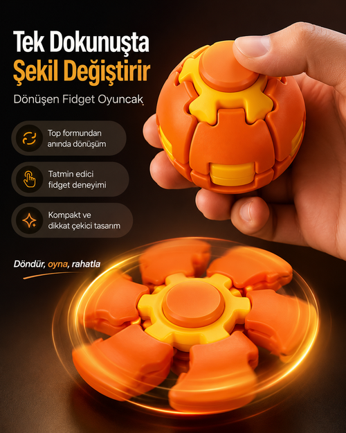 PressSpin X | 3D Fidget Spinner | Stres Giderici Avuç İçi Oyuncak Spin Fidget Ball