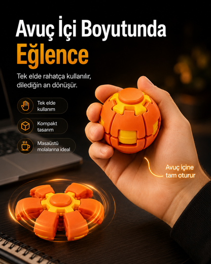 PressSpin X | 3D Fidget Spinner | Stres Giderici Avuç İçi Oyuncak Spin Fidget Ball